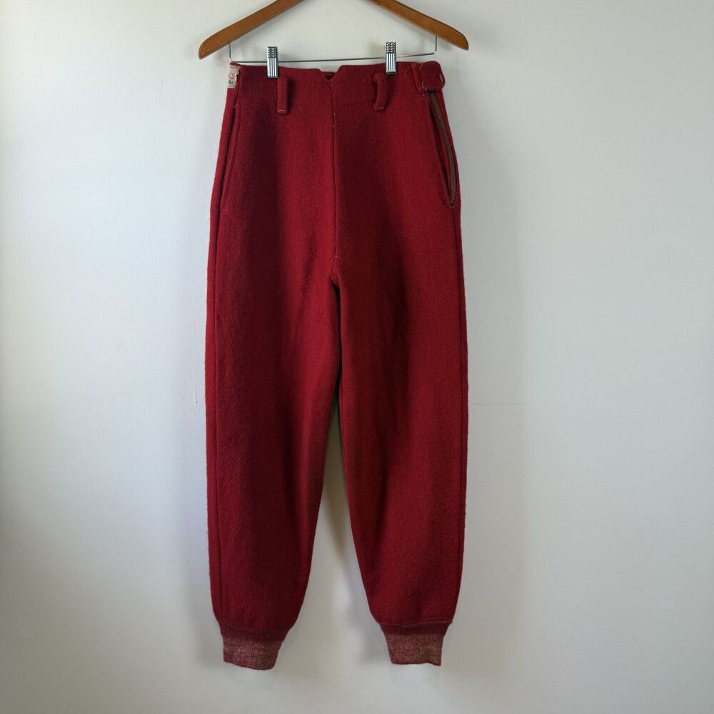 Vintage SOO Woolen Mills Wool Red Hunting Pants Outdoor Trousers USA Heavyweight